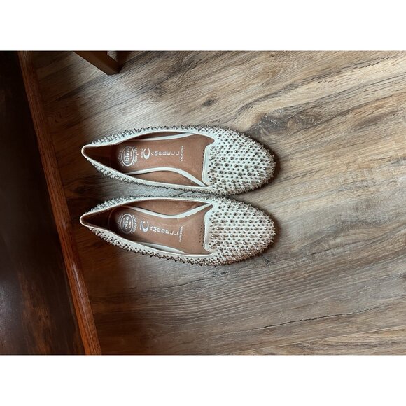 Jeffrey Campbell Martini Spiked Flats Shoes White Leather Slip-On Size 8.5 - Picture 9 of 16